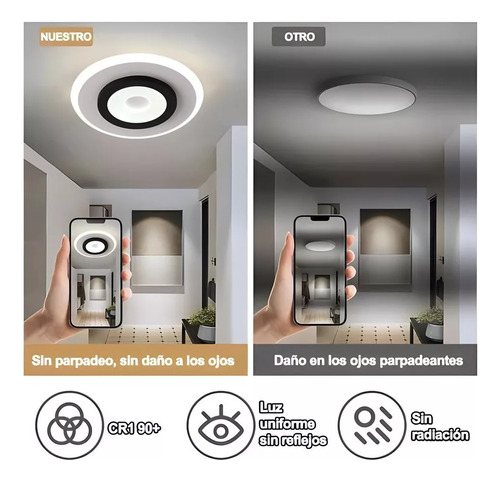 Lámpara De Techo Led Moderna Con Luz Tricromática Para Sala