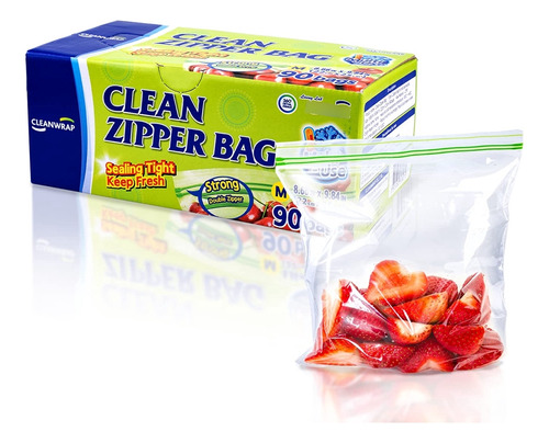 Bolsa Limpia Con Cremallera Mediana 90 Bolsas, Ldpe, Bpa Fr.