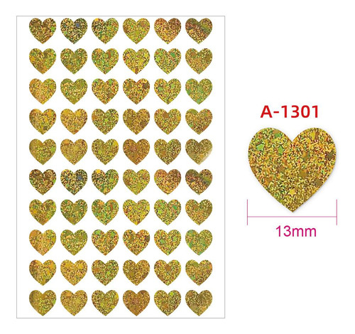 600 Etiquetas Corazón Adhesivas Estampas Calcomanías 13mm