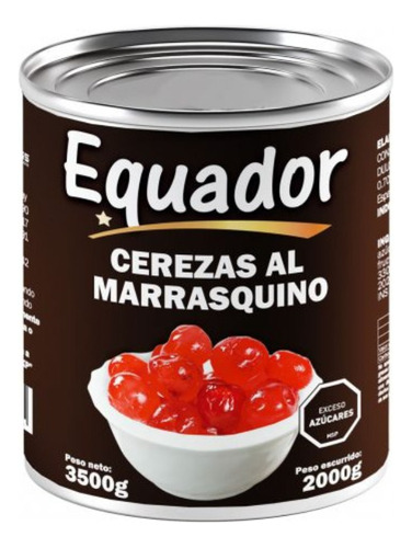 Cerezas Rojas Marrasquino Equador Lata 3.5kg -tresdeseosuy