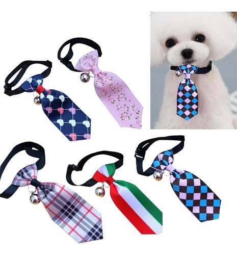 5 Piezas Cachorro Gato Moda Mascota Pajarita Corbata Cu...