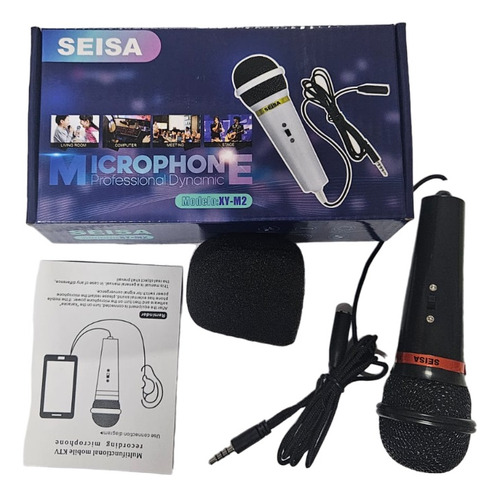 Micrófono Dinámico Karaoke Alámbrico Negro