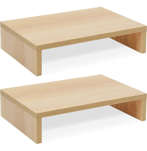 Teamix Wood Monitor Stand Riser-2 Pack, Maple Adjustable Mon
