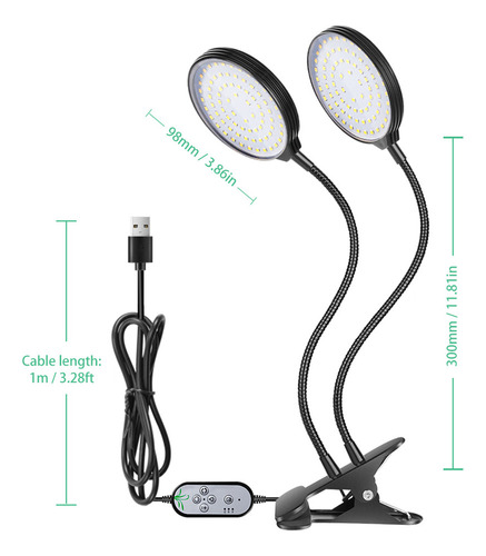 K Luz Usb For Cultivo De Plantas, 156 Led, Espectro