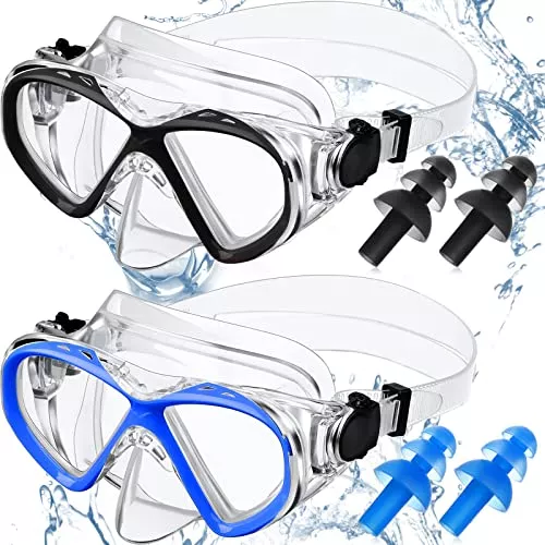 Gafas de natación para niños con máscara de nariz, juego de 2 unidades