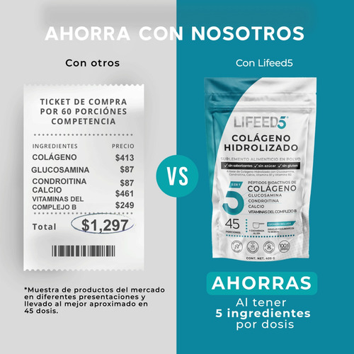 Imagen 7 de 7 de Lf5 Colageno Hidrolizado Condroitina Glucosamina Calcio