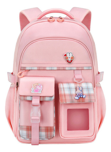 Mochila impermeable Kawaii de gran capacidad para niñas color rosa