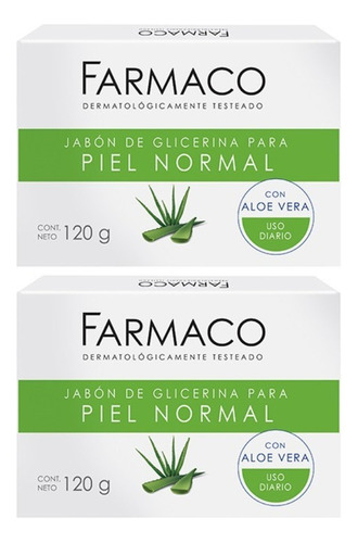 Farmaco Jabon Glicerina Piel Normal X120gr Kit X2