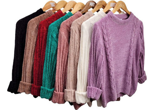 Sweater Ceci Buzo Chenille Abrigo