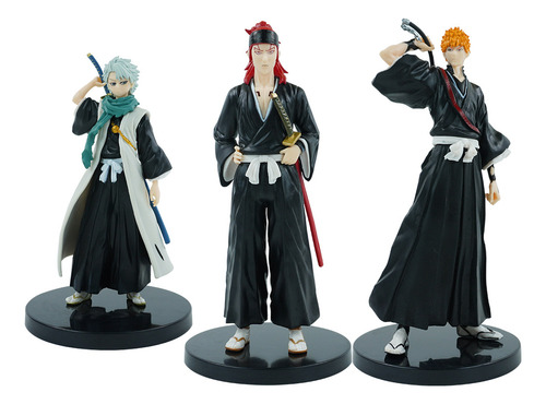 Bleach Ichigo Kurosaku Toushirou Renji 3 Figuras En Bolsa 