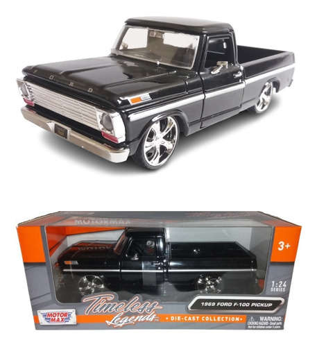 Camioneta Ford F100 1969 Con Rines Y Bajita Motormax 1/24 (Reacondicionado)