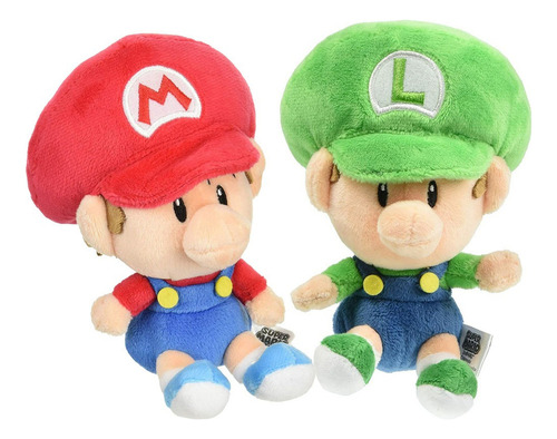 2pcs/set Super Mario Baby Mario Luigi Muñeca Peluche Juguete