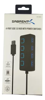 Adaptador Sabrent 4 Puertos De Usb 3.0 Hub Con Interruptores