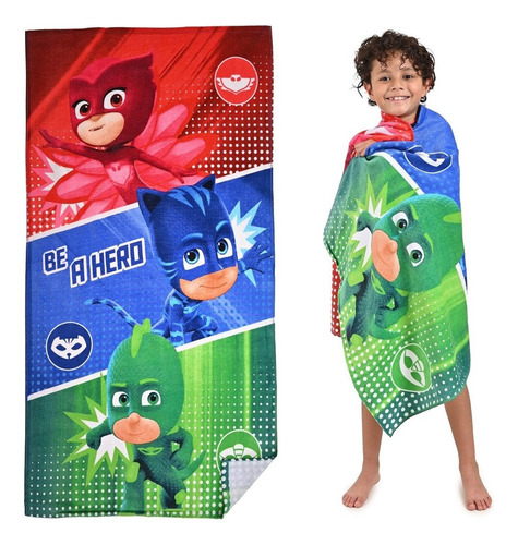 Pj Mask Toalla De Baño Infantil Niño Extra Suave