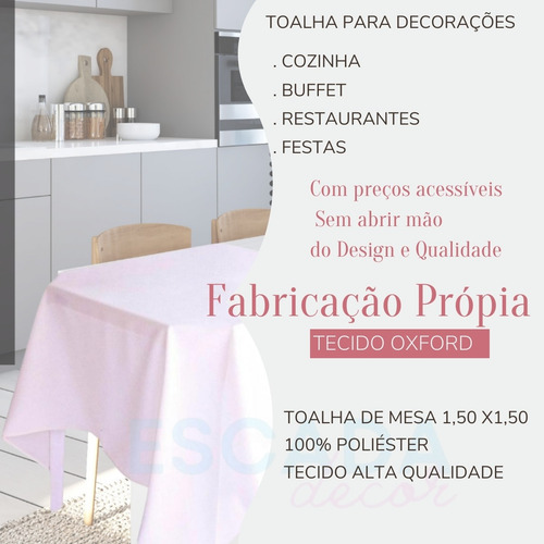 Kit 10 Toalha De Mesa 4 Cadeiras Oxford Grosso Liquidaçao
