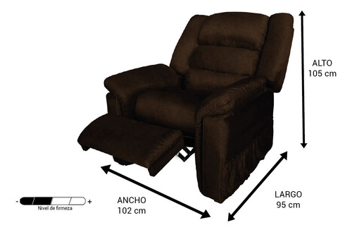 Reposet Elara Suede Chocolate Salas Muebles Sillones Sofa