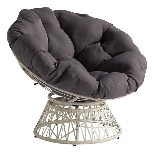 Osp Home Furnishings Wicker Papasan Chair Con Giro De 360 Gr