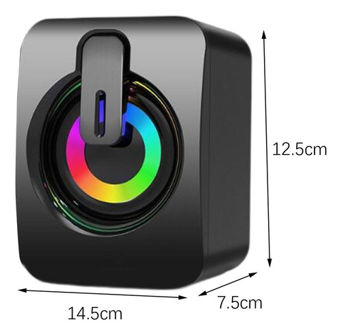 . 2pcs Mini Alto-falante Estéreo Usb Com Luz, Plug And Play