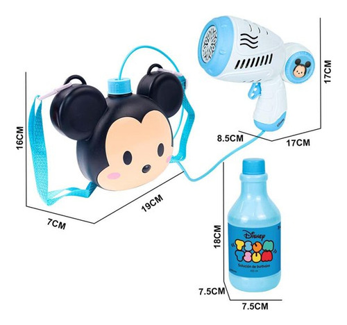 Lanzador De Burbujas Mickey Con Bolsa Para Niños.