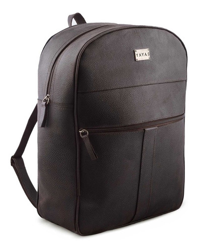 Mochila Bolsa Mujer Laptop Impermeable Backpack Piel Yayas Color Café Oscuro