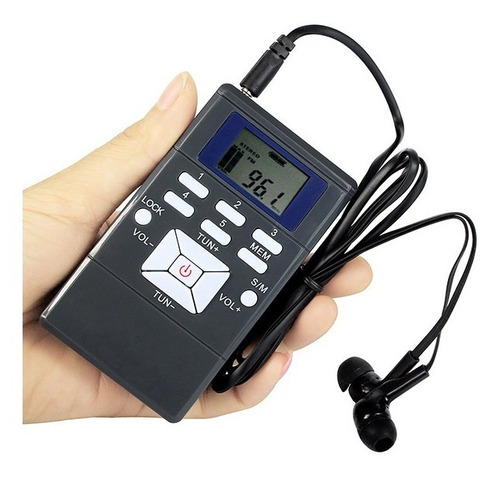 Rádio Receptor Walkman Fm Y4305 Cor Cinza Frete Grátis