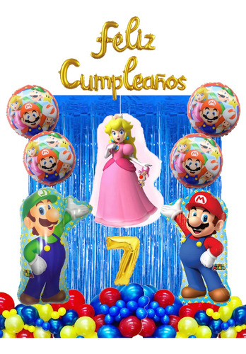 Set De Globos Super Mario Bros Decoracion Fiesta 30 Piezas
