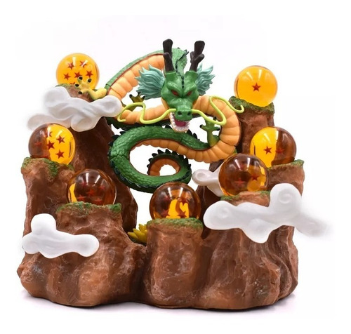 Figura Dragon Shenlong Con Esferas Del Dragon Y Montaña 20cm