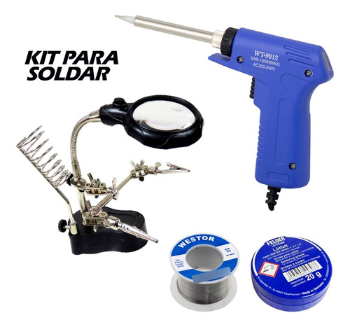 Kit Cautín + Soporte + Pasta + Estaño - Mihaba-wzmk4