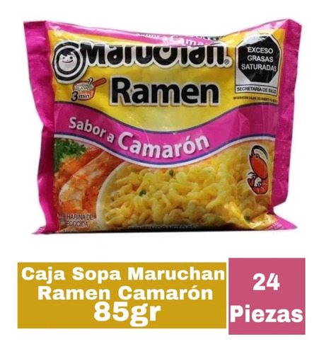 Pack De 24 Sopa Inst. Maruchan Ramen Camarón De 85 Gr