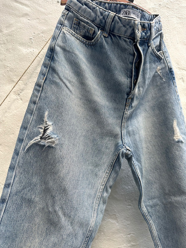 Mom Jean Zara Mujer 34 Importado (Usado)