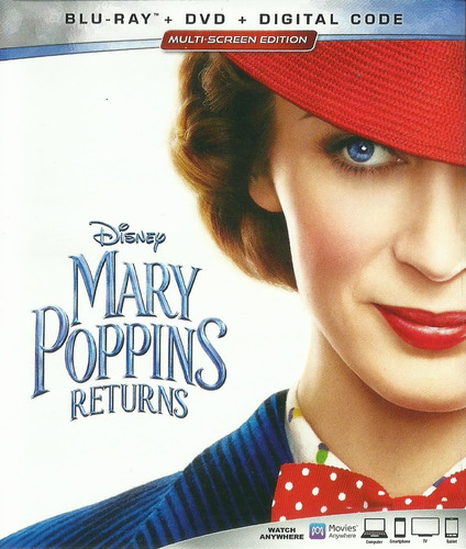 Mary Poppins Returns | Blu-ray + Dvd + Dig Película Nuevo