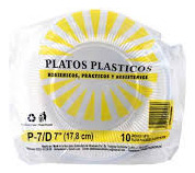 Platos Plasticos Desechables N-7 (17,8cm)