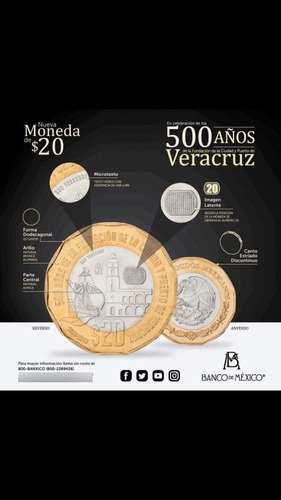 Moneda De 500 Años De Veracruz 