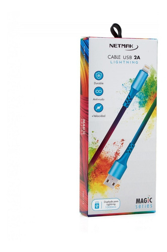 Imagen 2 de 5 de Cable Netmak Usb Tipo Lighthing Nm-113 Magic Series 1mts