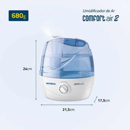 + Vendido Umidificador Ar Ultrassônico Confort Air2 Mondial