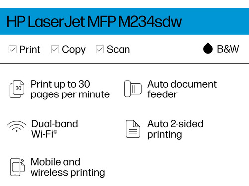Impresora Hp Laserjet Mfp M234sdw Inalámbrica Mmg