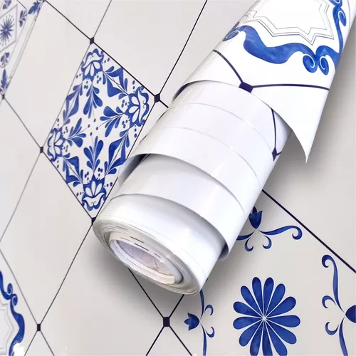 Vinilos para muebles Azulejos portogueses Papel Adhesivo Forrar Muebles  Cocina Puerta Armario Pegatina Decoración Pared -  México