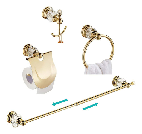 Wincase Accesorios De Baño Dorados, Juego De Toallas De Cris