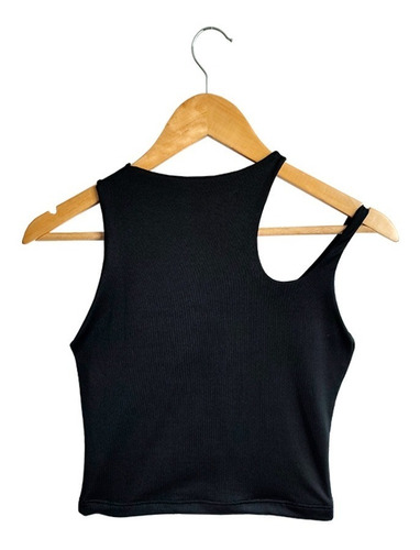 Crop Top Blusa De Polilycra Para Mujer Moda Unicolor