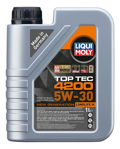 Aceite 5w30 Sintético Top Tec 4200 Longlife 1lt Liqui Moly 