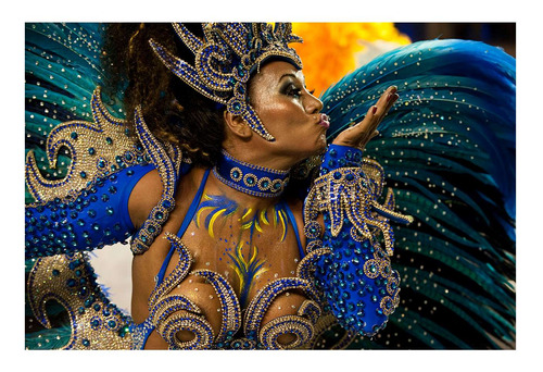 Vinilo 80x120cm Brasil Carnaval Rio Samba Musica P2