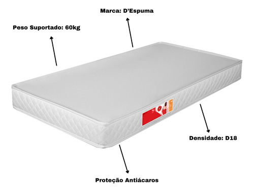 Cama Infantil Encanto Montessoriana Para Quarto De Criança Menina E Menino Com Colchão Com Proteção Lateral Branco