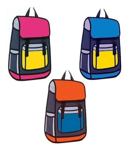 Mochila De Caricatura 2 d Con Tirantes