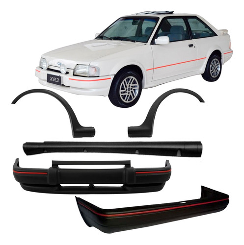 Kit Spoiler Lateral Moldura E Parachoque Escort Xr3 90 A 92