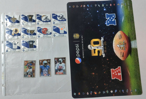 Lote De 13 Stickers De La Nfl Y Mantel, Marinela Y Sabritas (Usado)