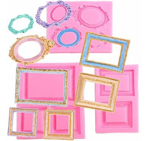 Mujiang Mirror Frame Candy Silicone Mold Chocolate Cake Deco