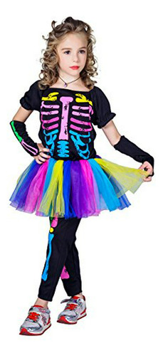 Disfraz Esqueleto Niña Halloween (talla L)