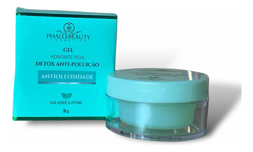 Gel Detox Hidratante Facial Con Té Verde Verde Y Pepino