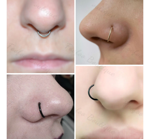 Piercing Septum Acero Quirúrgico Argolla Oreja Nariz 10mm 1 Plateado