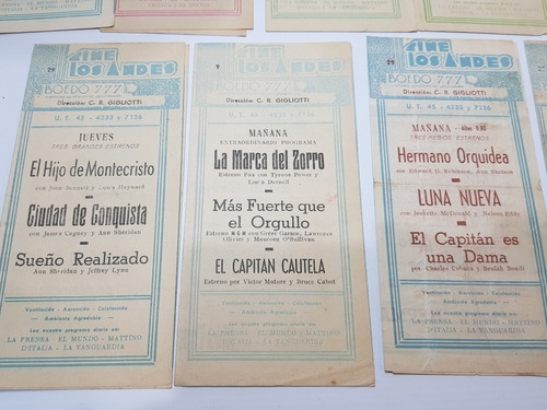 Imagen 3 de 10 de Antiguos Programas Cine 1940 Lote X 52 Roca Unión Mag 56761